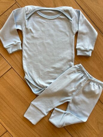 fernandaramoskids com br Body Infantil Unissex com Fecho Azul Claro1