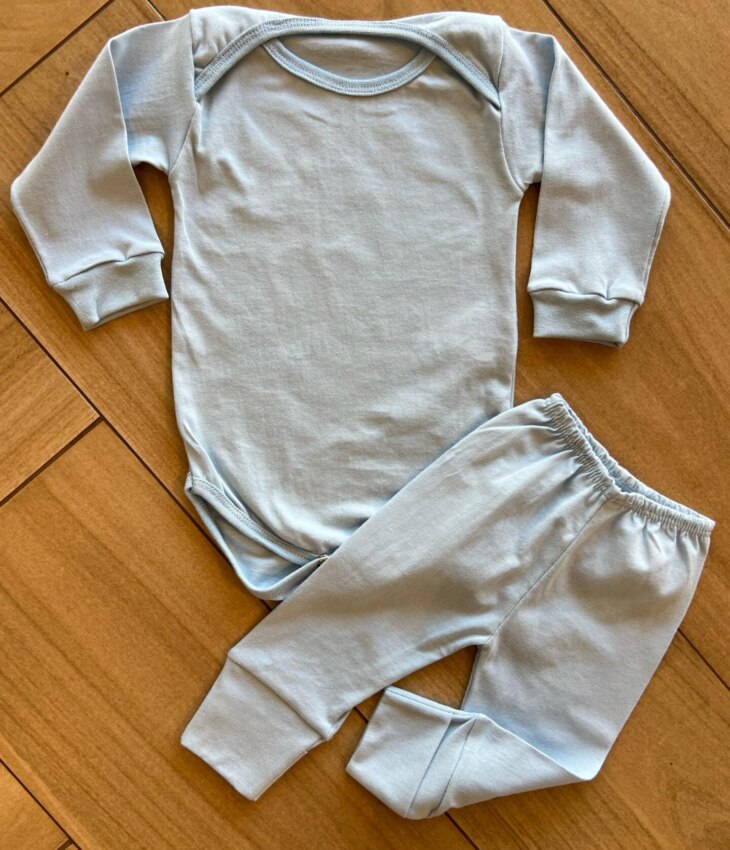 fernandaramoskids com br Body Infantil Unissex com Fecho Azul Claro1