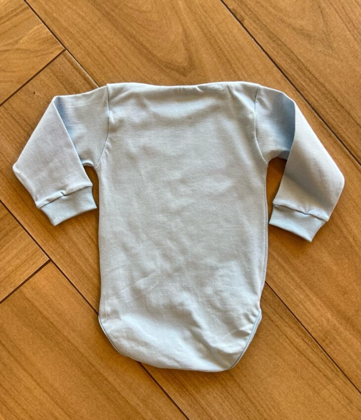 fernandaramoskids com br Body Infantil Unissex com Fecho Azul Claro2