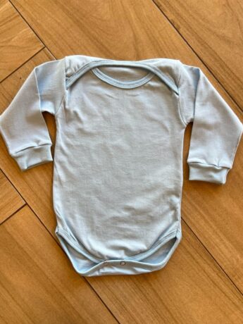 Body Infantil Unissex com Fecho Azul Claro Fernanda Ramos Kids