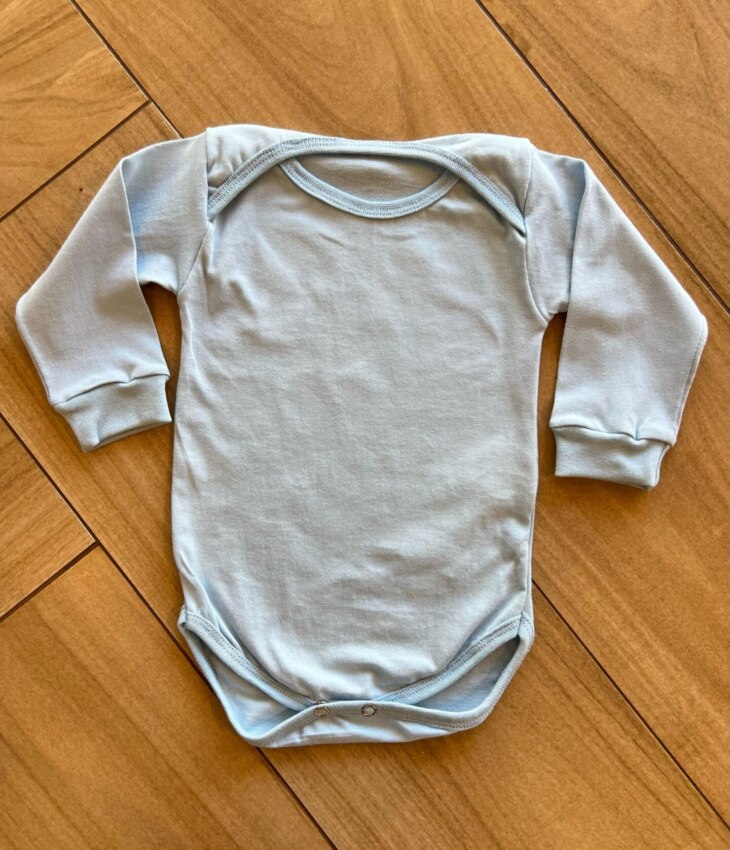 Body Infantil Unissex com Fecho Azul Claro Fernanda Ramos Kids