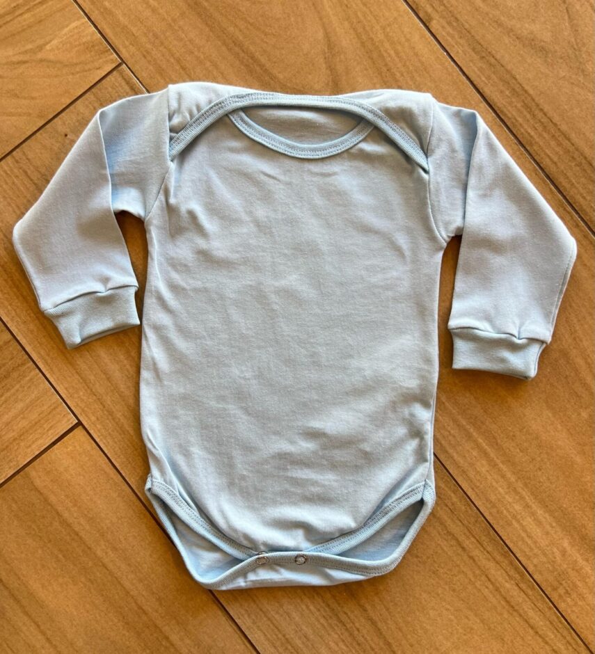 Body Infantil Unissex com Fecho Azul Claro Fernanda Ramos Kids