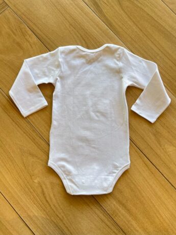 Body Infantil Unissex Manga Longa com Fecho Branco Fernanda Ramos Kids