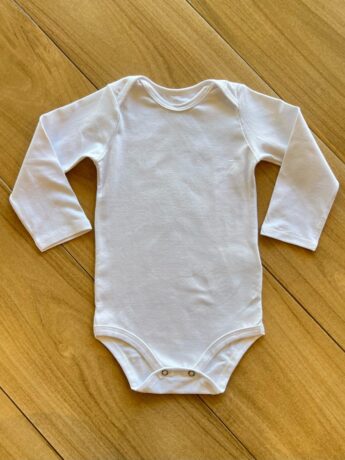Body Infantil Unissex Manga Longa com Fecho Branco Fernanda Ramos Kids