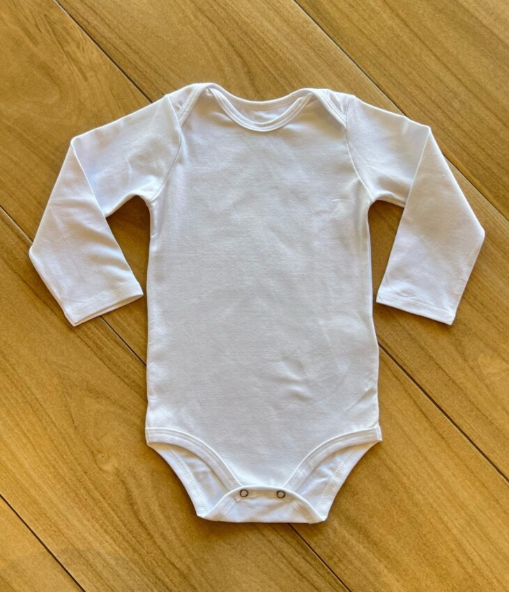 Body Infantil Unissex Manga Longa com Fecho Branco Fernanda Ramos Kids