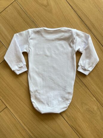 Body Infantil Unissex Manga Longa com Fecho e Punho Branco Fernanda Ramos Kids