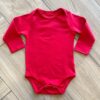 Body Infantil Unissex Manga Longa com Fecho Vermelho Fernanda Ramos Kids