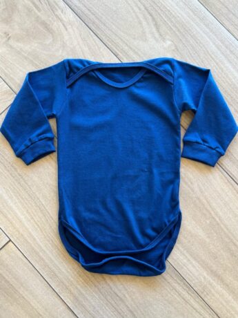 Body Infantil Unissex Manga Longa sem Fecho Azul Fernanda Ramos Kids