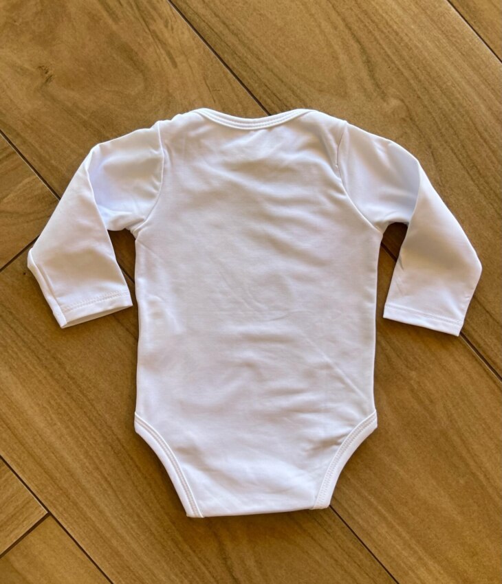 Body Infantil Unissex Térmico com Fecho Branco Fernanda Ramos Kids