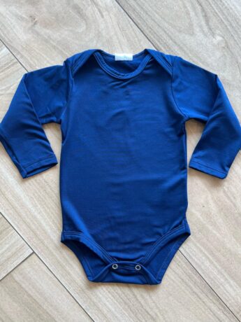Body Infantil Unissex Térmico Manga Longa com Fecho Azul Fernanda Ramos Kids
