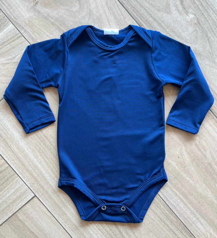 Body Infantil Unissex Térmico Manga Longa com Fecho Azul Fernanda Ramos Kids