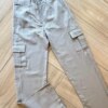 fernandaramoskids com br Calça Feminina Infantil em Sarja Cargo Caqui1