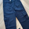 fernandaramoskids com br Calça Feminina Infantil em Sarja Cargo Preta1
