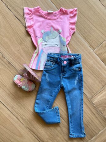 fernandaramoskids com br Calça Feminina Jeans Infantil Regulagem no Cós2