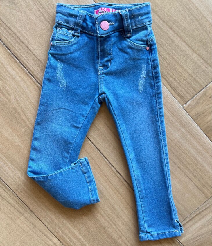 Calça Feminina Jeans Infantil Regulagem no Cós Fernanda Ramos Kids