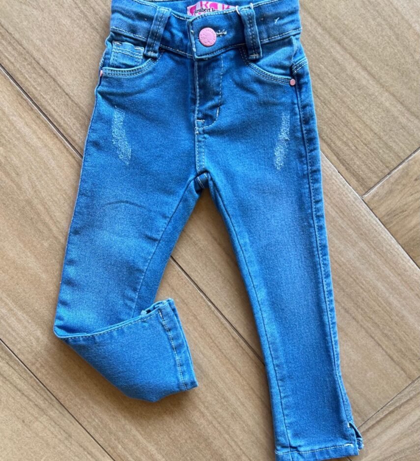 Calça Feminina Jeans Infantil Regulagem no Cós Fernanda Ramos Kids