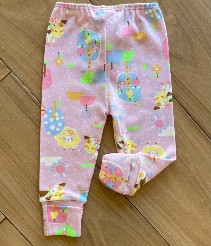 Calça Infantil Feminina em Suedine Estampa Lilás Fernanda Ramos Kids