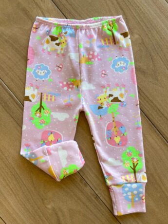 Calça Infantil Feminina em Suedine Estampa Lilás Fernanda Ramos Kids