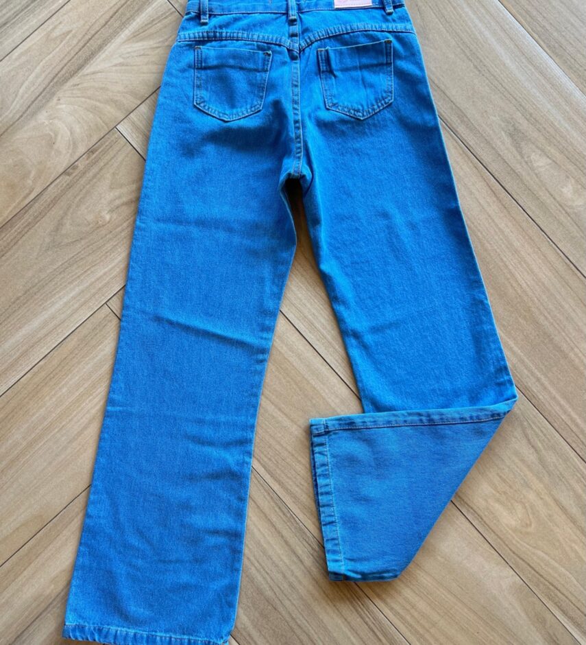 Calça Juvenil Feminina Jeans Claro Wide Leg Fernanda Ramos Kids
