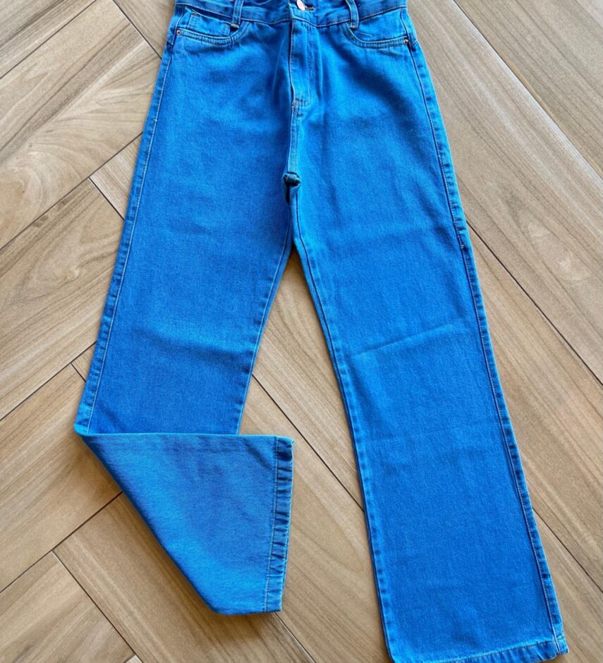 Calça Juvenil Feminina Jeans Claro Wide Leg Fernanda Ramos Kids