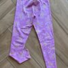 Calça Legging Infantil Feminina Básica Estampa Margaridas Lilás Fernanda Ramos Kids