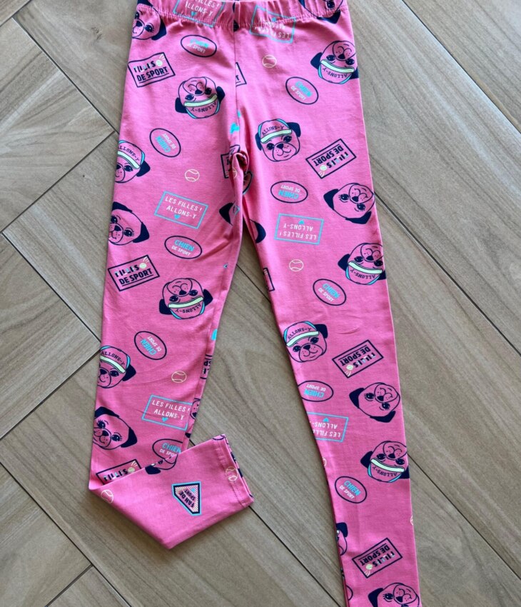 Calça Legging Infantil Feminina Estampa Fundo Cachorro Fernanda ramos kids