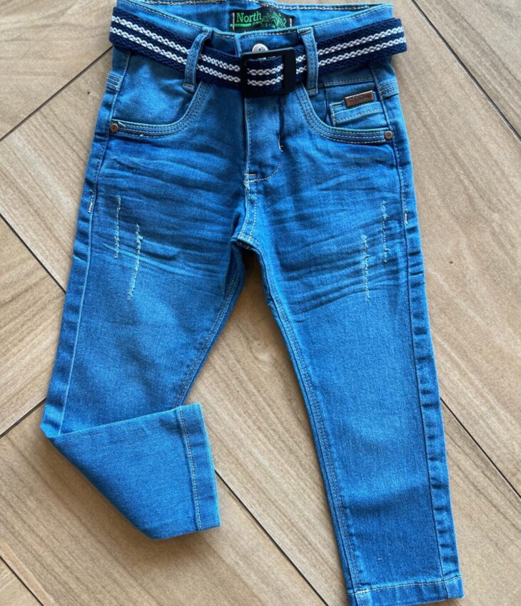 Calça Masculina Infantil Jeans com Cinto Fernanda Ramos Kids