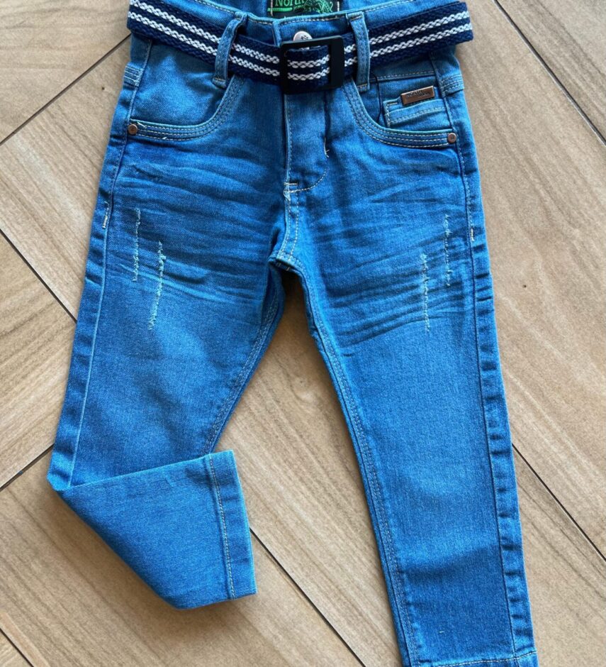 Calça Masculina Infantil Jeans com Cinto Fernanda Ramos Kids