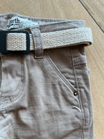 fernandaramoskids com br Calça Masculina Infantil Sarja com Cinto Caqui1