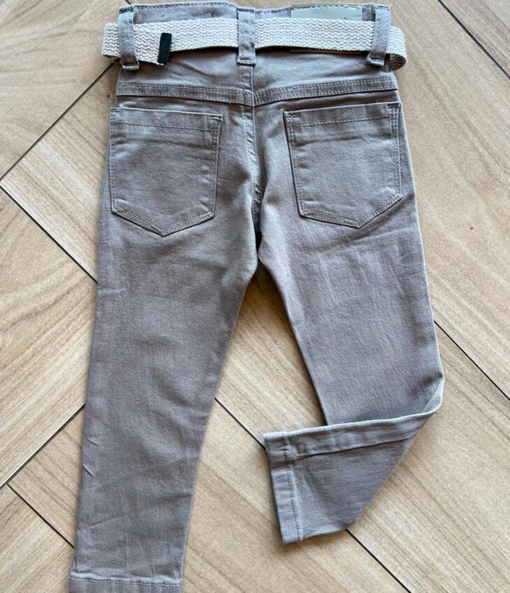 fernandaramoskids com br Calça Masculina Infantil Sarja com Cinto Caqui2