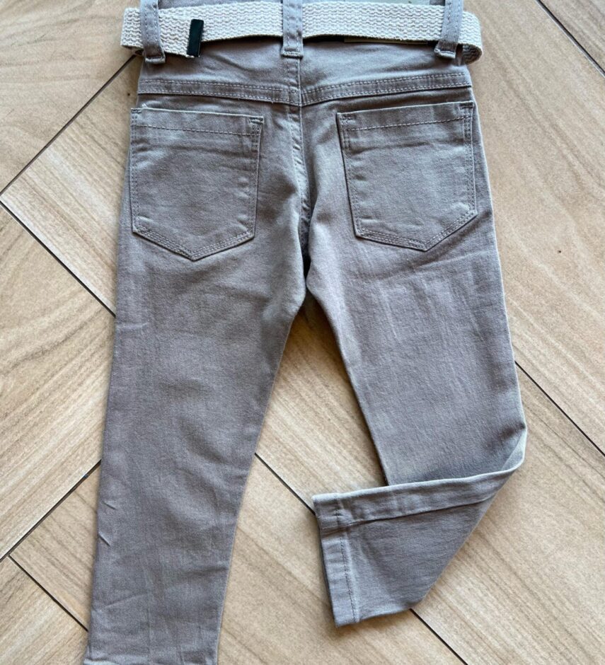fernandaramoskids com br Calça Masculina Infantil Sarja com Cinto Caqui2