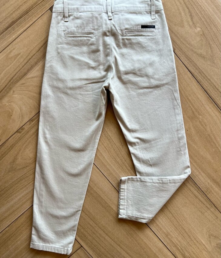 fernandaramoskids com br Calça Masculina Infantil Sarja Essencial Color Bege2