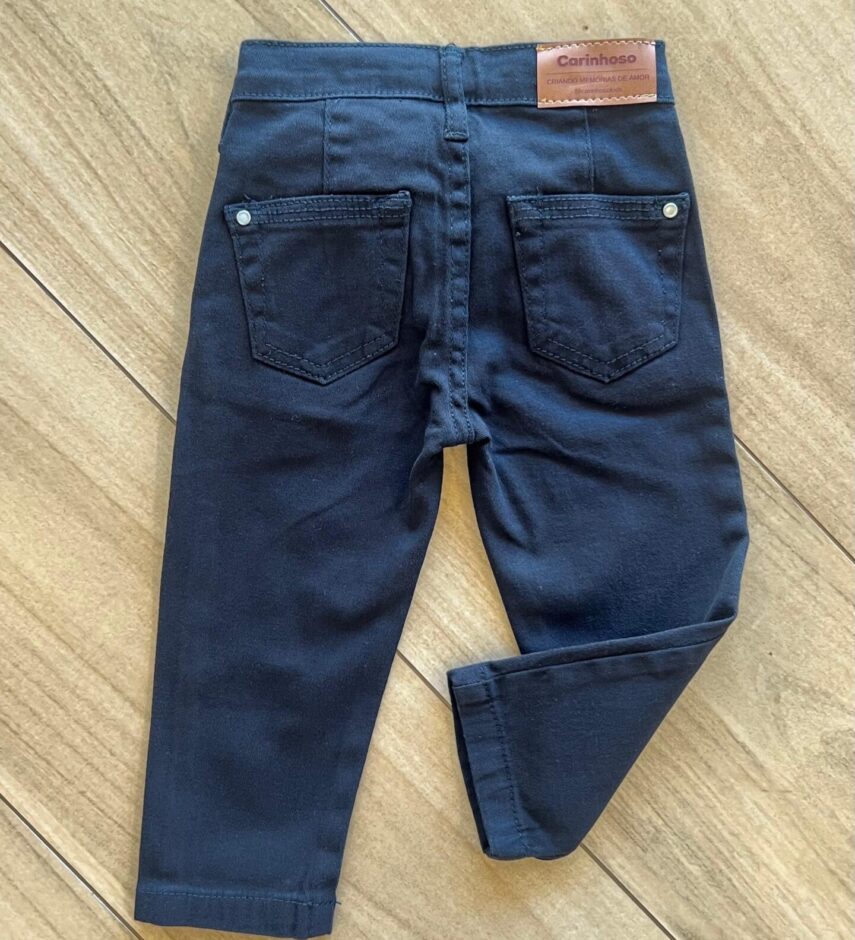 fernandaramoskids com br Calça Masculina Infantil Sarja Preto 1