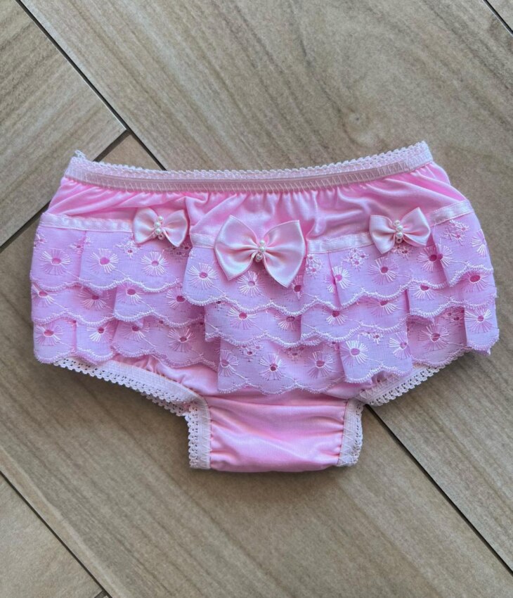 Calcinha Infantil Feminina Detalhe em Laise Rosa Fernanda Ramos Kids