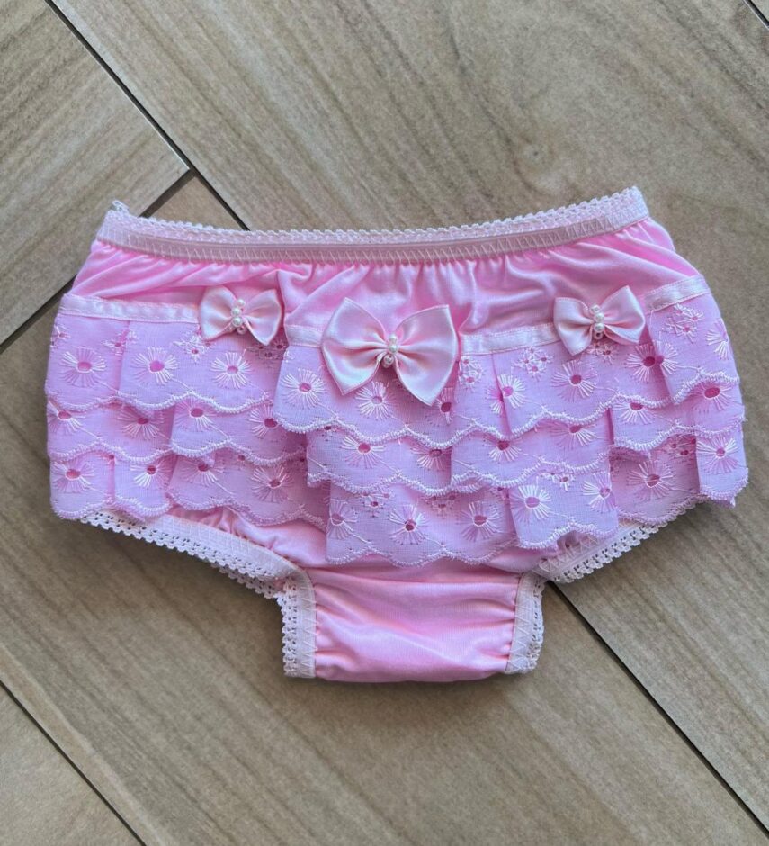 Calcinha Infantil Feminina Detalhe em Laise Rosa Fernanda Ramos Kids