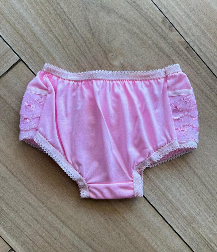 Calcinha Infantil Feminina Detalhe em Laise Rosa Fernanda Ramos Kids