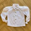 Camisa Infantil Feminina Manga Longa Detalhe no Punho Branca Fernanda Ramos Kids