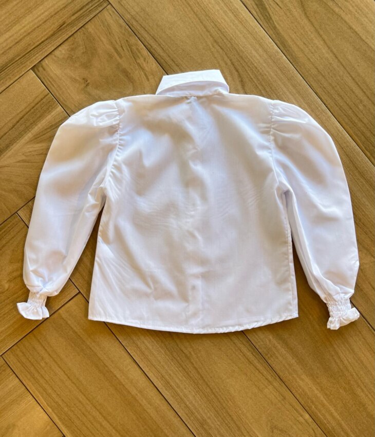 fernandaramoskids com br Camisa Infantil Feminina Manga Longa Detalhe no Punho Branca2