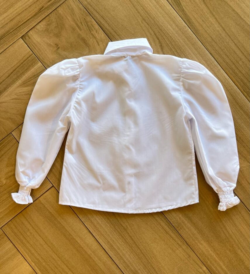 fernandaramoskids com br Camisa Infantil Feminina Manga Longa Detalhe no Punho Branca2