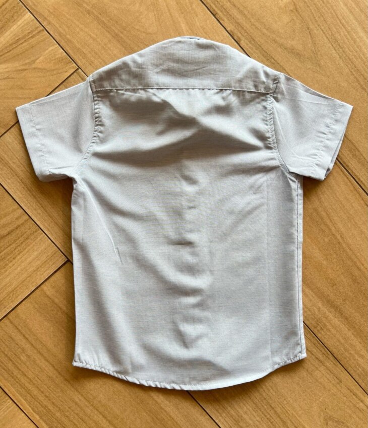 fernandaramoskids com br Camisa Infantil Masculina Casual Slim Mesclada Azul2
