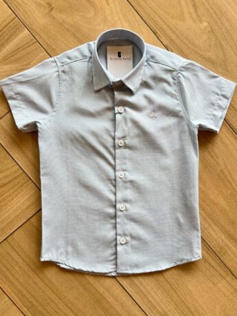 Camisa Infantil Masculina Casual Slim Mesclada Azul Fernanda Ramos Kids