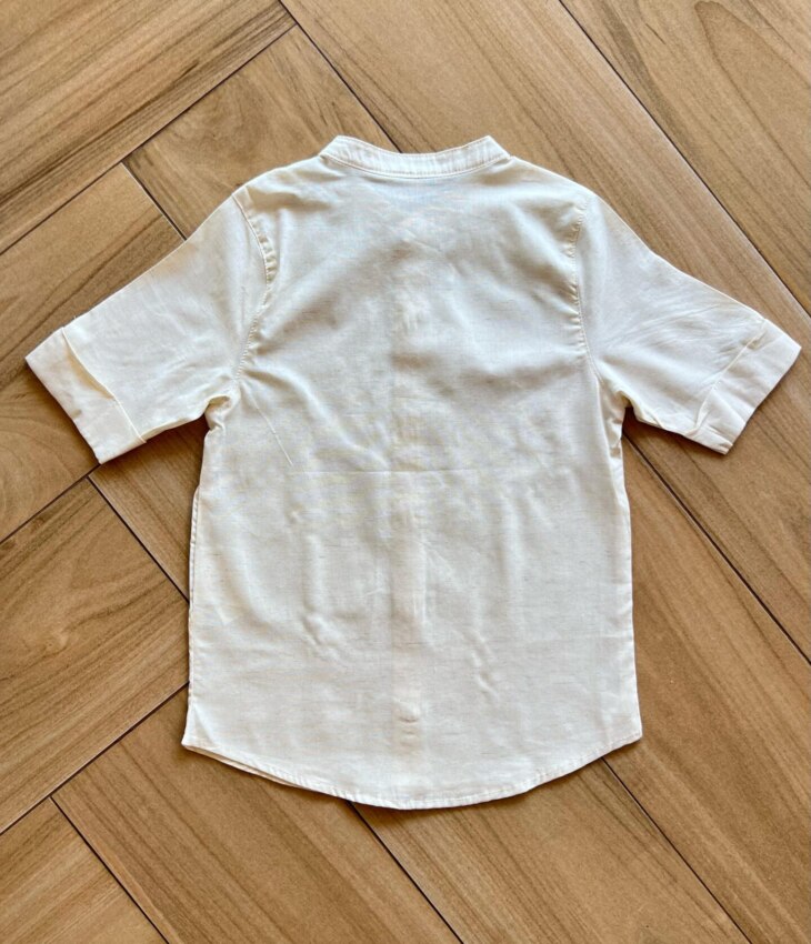 fernandaramoskids com br Camisa Infantil Masculina Manga Curta Folhagem Cru2