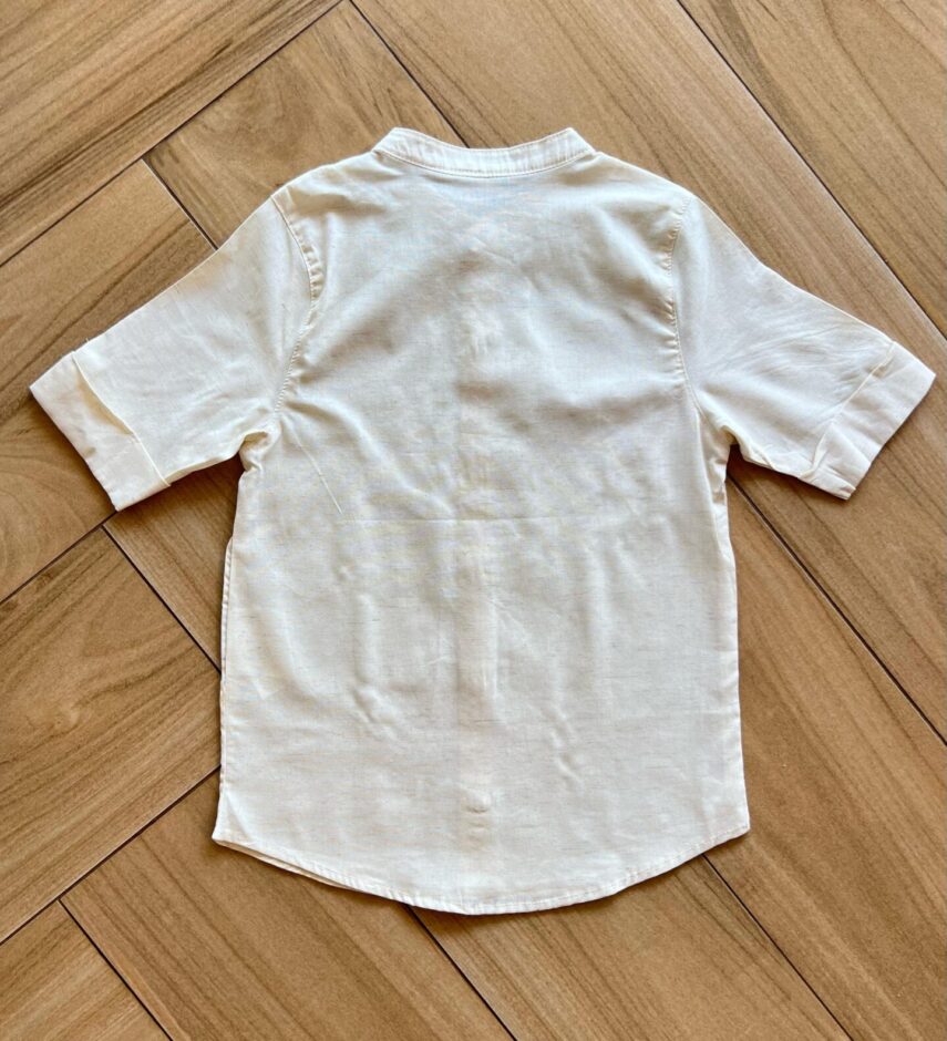 fernandaramoskids com br Camisa Infantil Masculina Manga Curta Folhagem Cru2