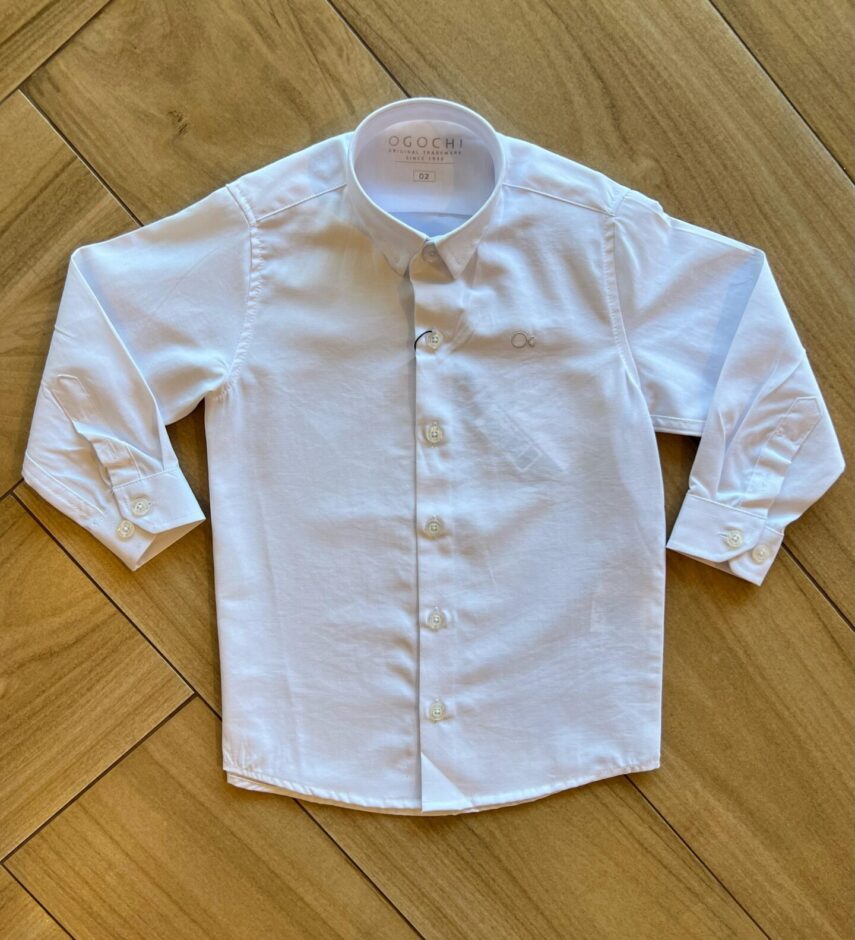 Camisa Infantil Masculina Manga Longa Essencial Branca Fernanda Ramos Kids