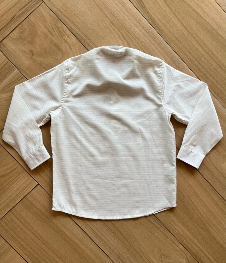 fernandaramoskids com br Camisa Infantil Masculina Manga Longa Listrada Off White2