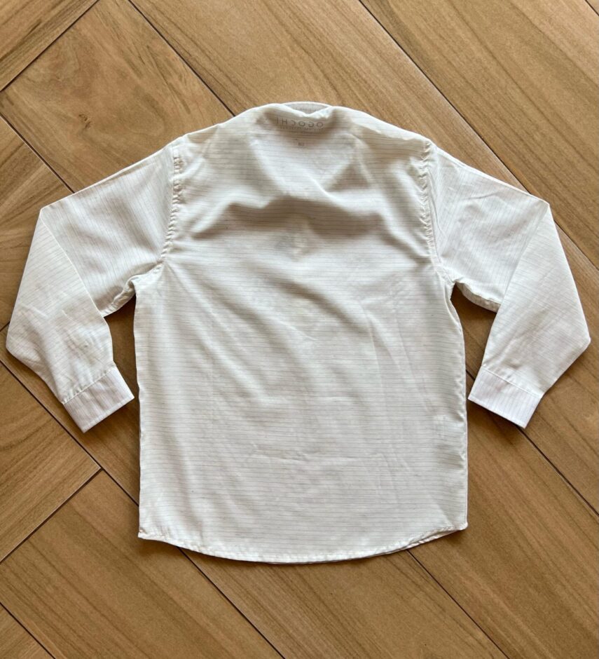 fernandaramoskids com br Camisa Infantil Masculina Manga Longa Listrada Off White2
