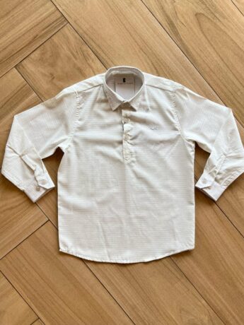 Camisa Infantil Masculina Manga Longa Listrada Off White Fernanda Ramos Kids