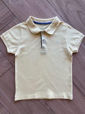 Camisa Infantil Masculina Polo Básica Amarela Fernanda Ramos Kids
