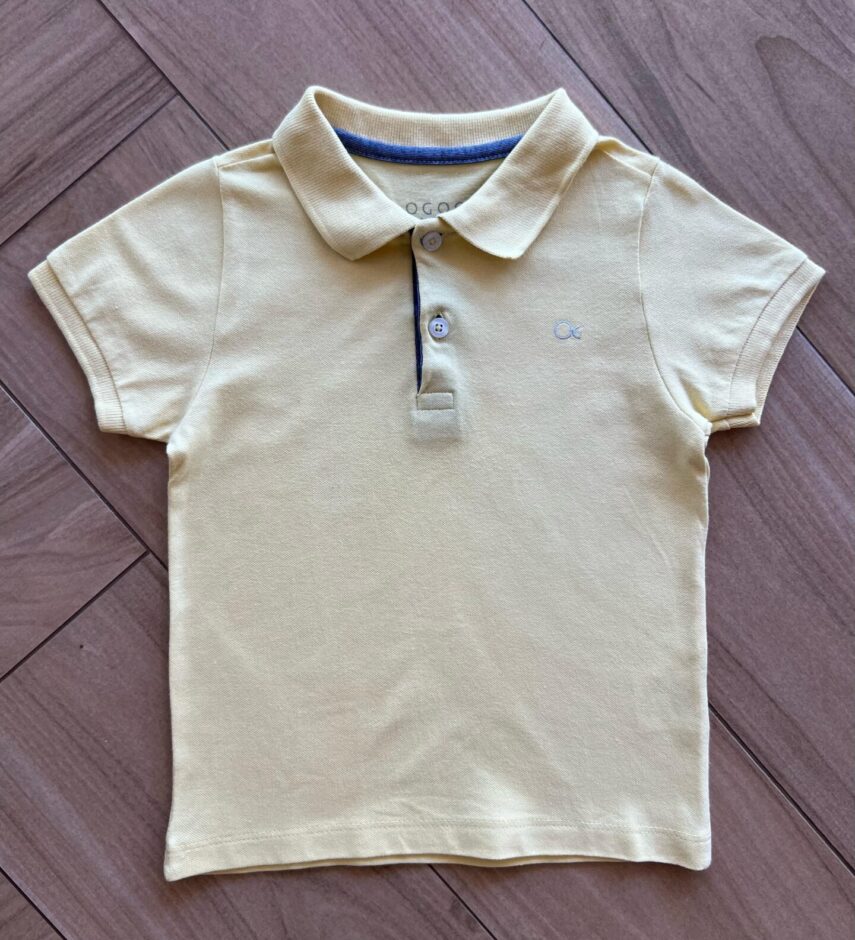 Camisa Infantil Masculina Polo Básica Amarela Fernanda Ramos Kids