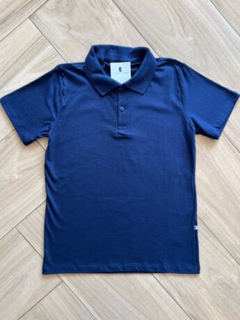 Camisa Infantil Masculina Polo Básica Manga Curta Azul Marinho Fernanda Ramos Kids